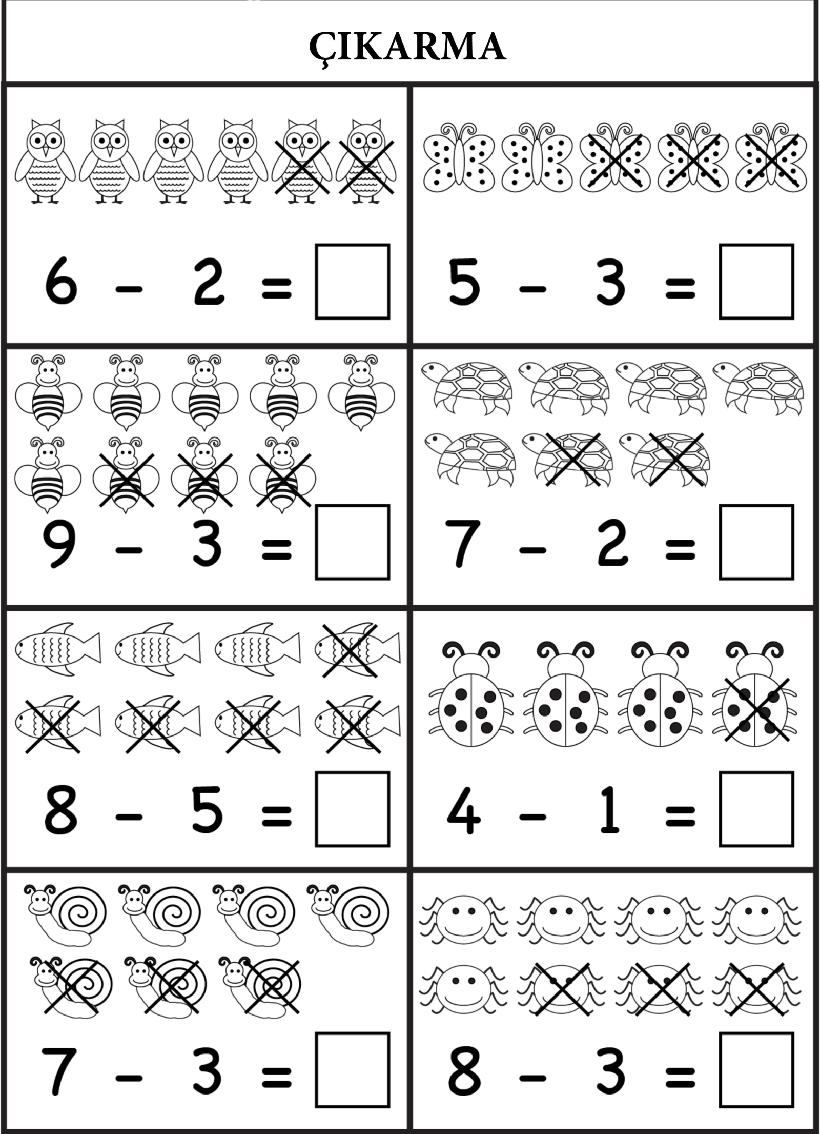 1 Sinif Matematik Cikarma Islemi