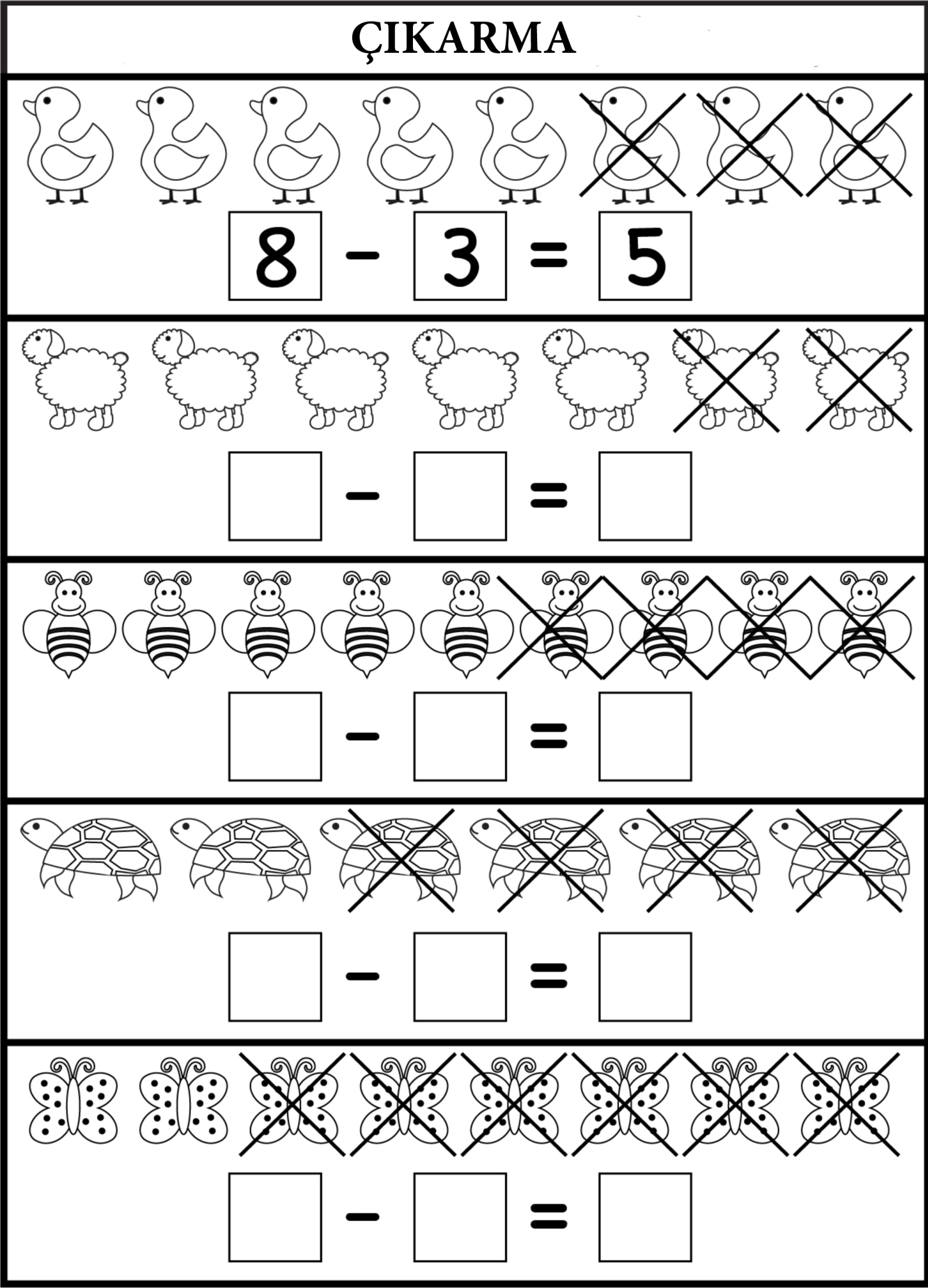 1 Sinif Matematik Cikarma Islemi